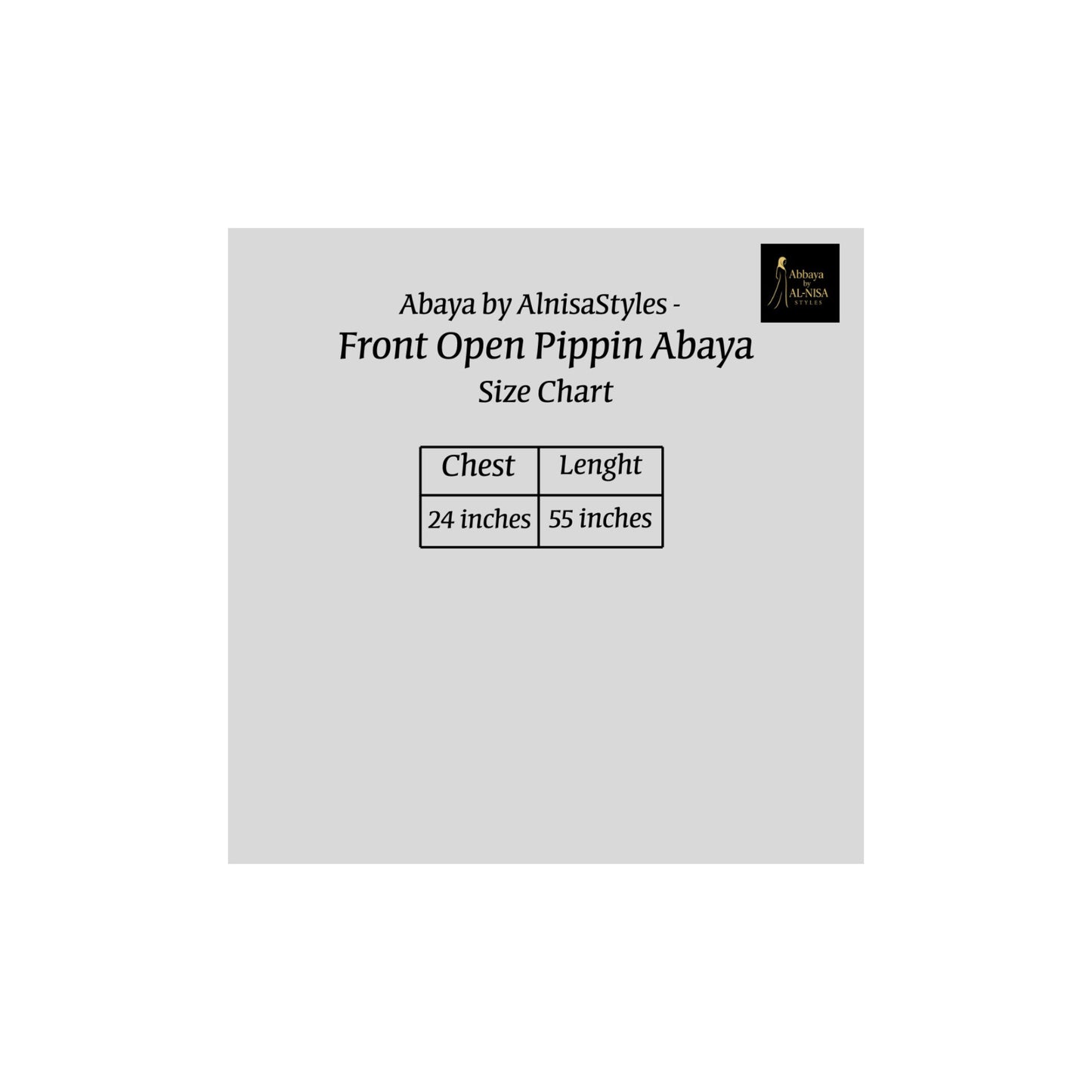 Front Open Pippin Abaya