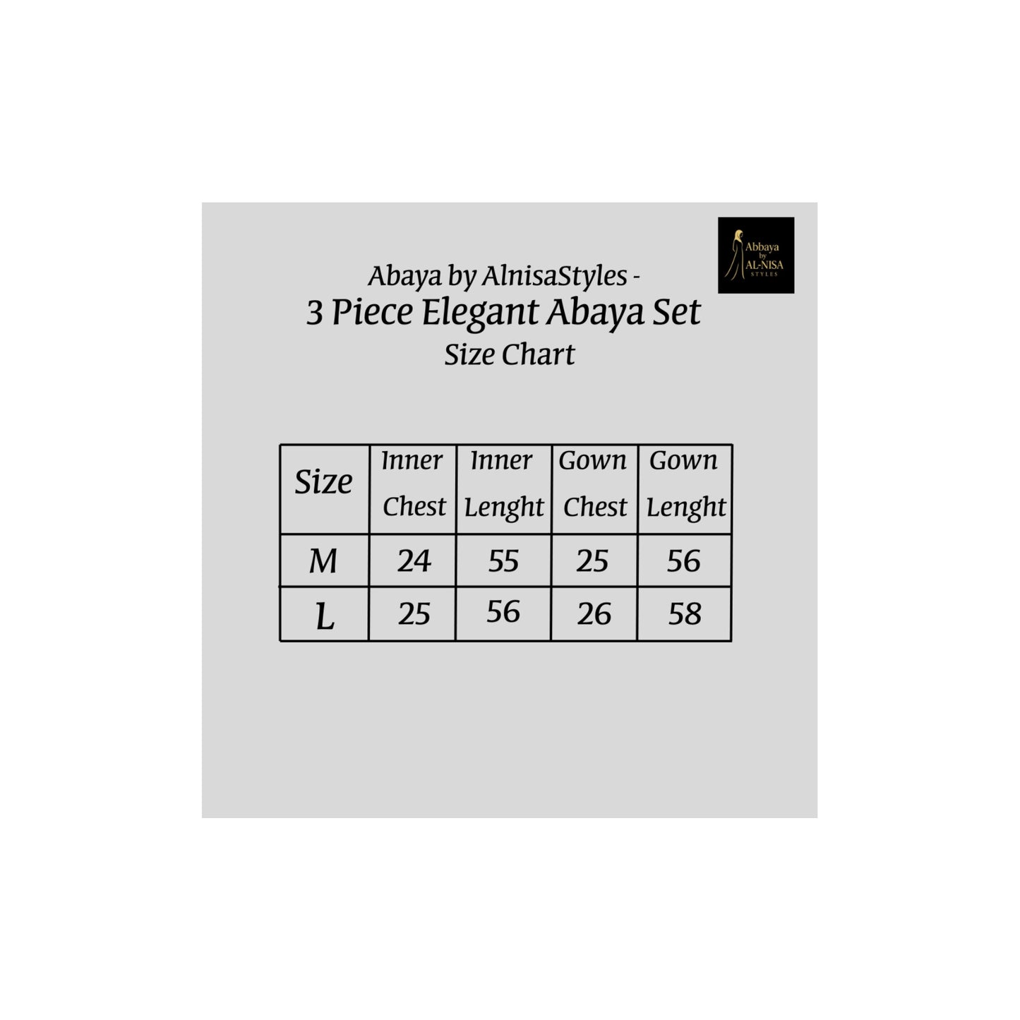 3 Piece Elegant Abaya Set