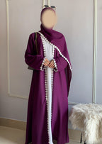 Lacey Kimono Abaya with Attached Inner