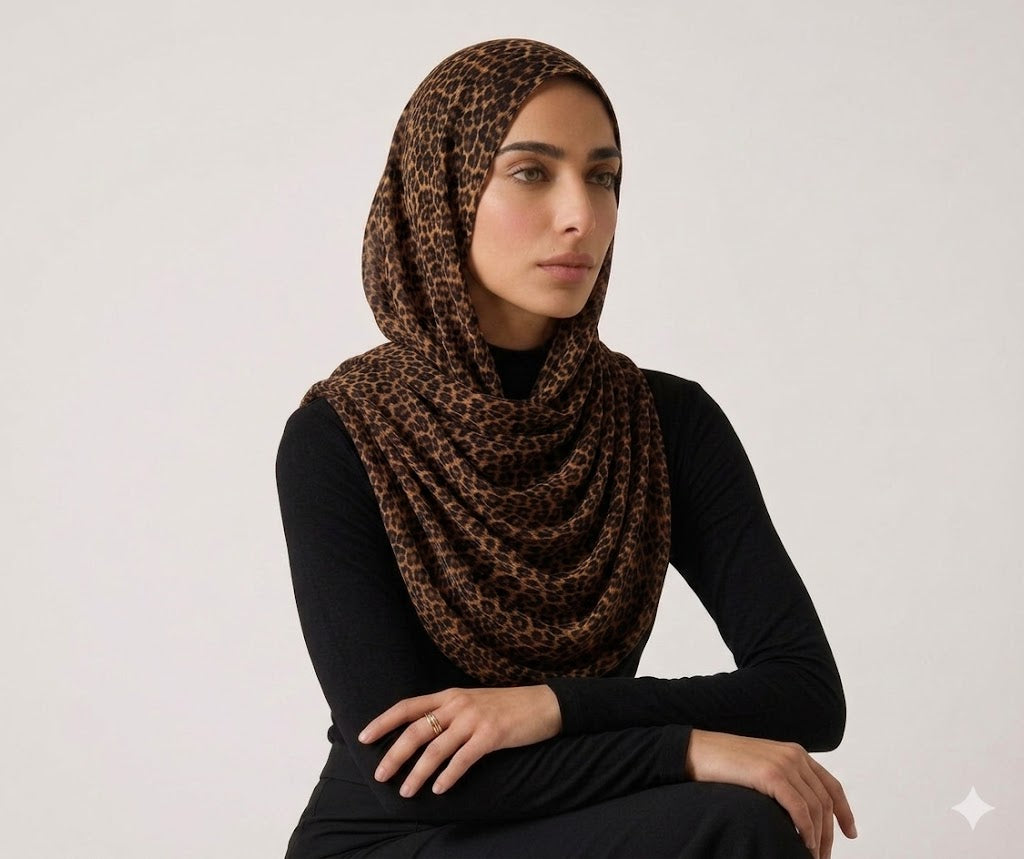 Crinkle Leopard Printed Hijab