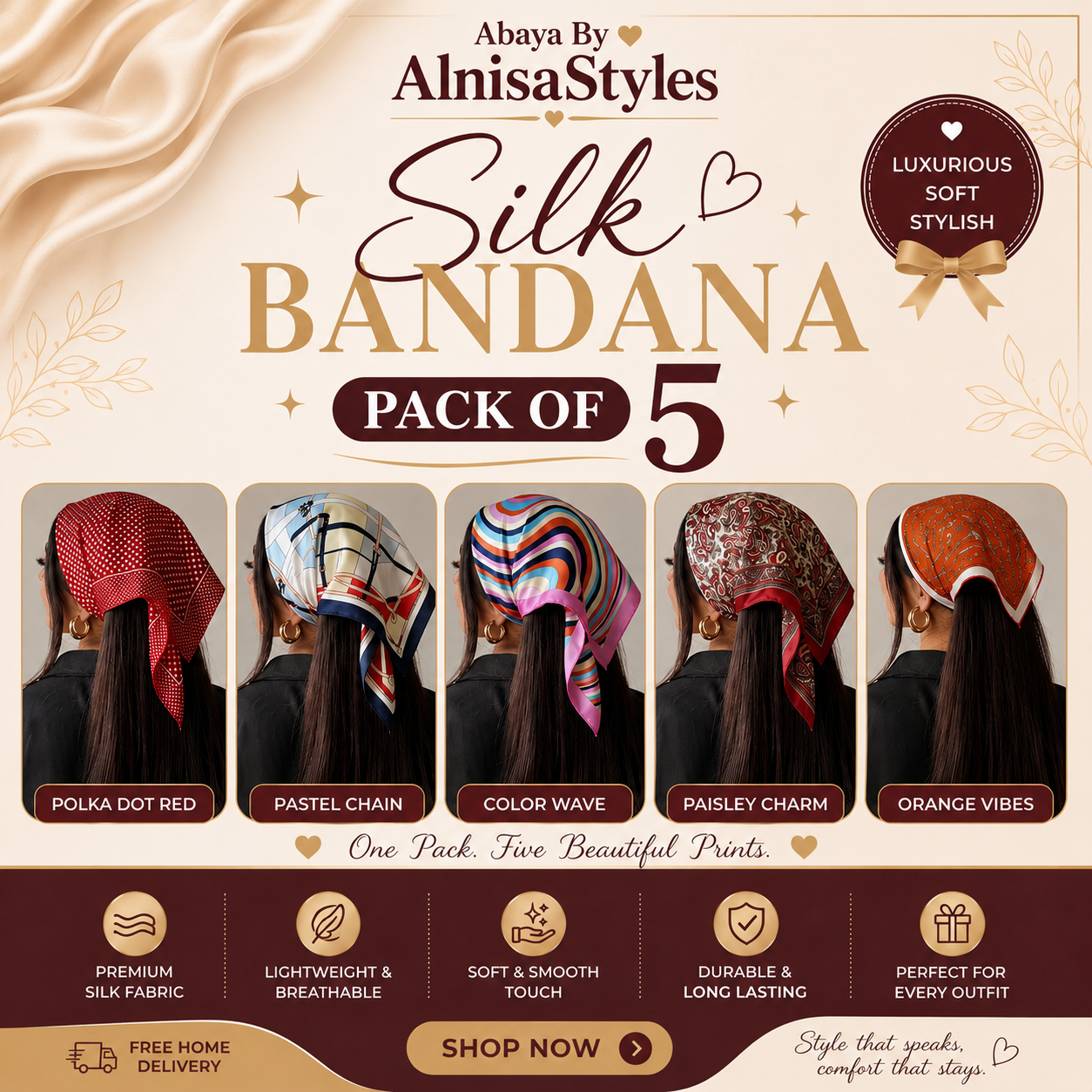Silk Bandana Pack Of 5
