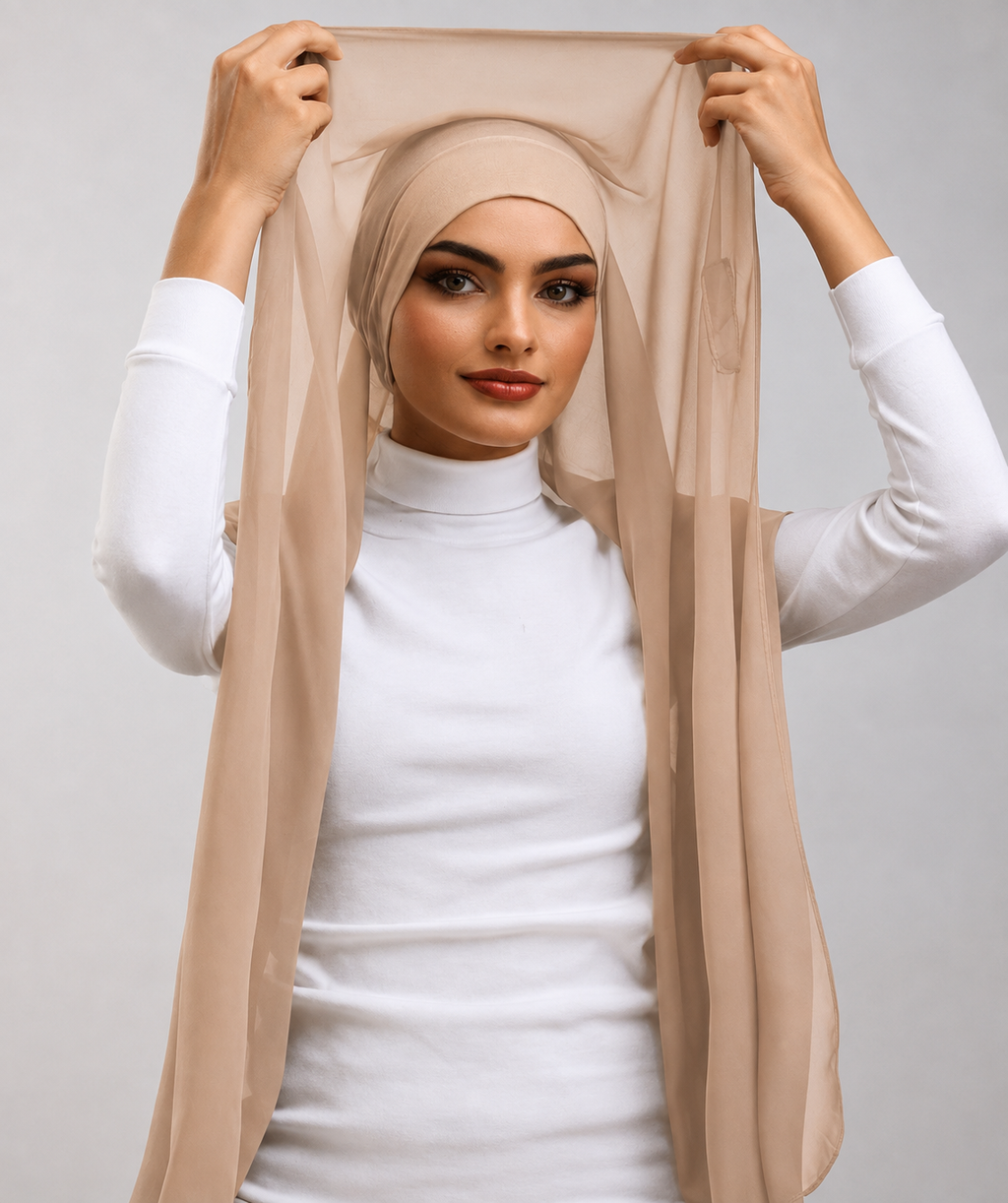 Instant Georgette Hijab With Built-in Magnets Skin