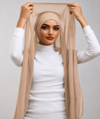 Instant Georgette Hijab With Built-in Magnets Skin