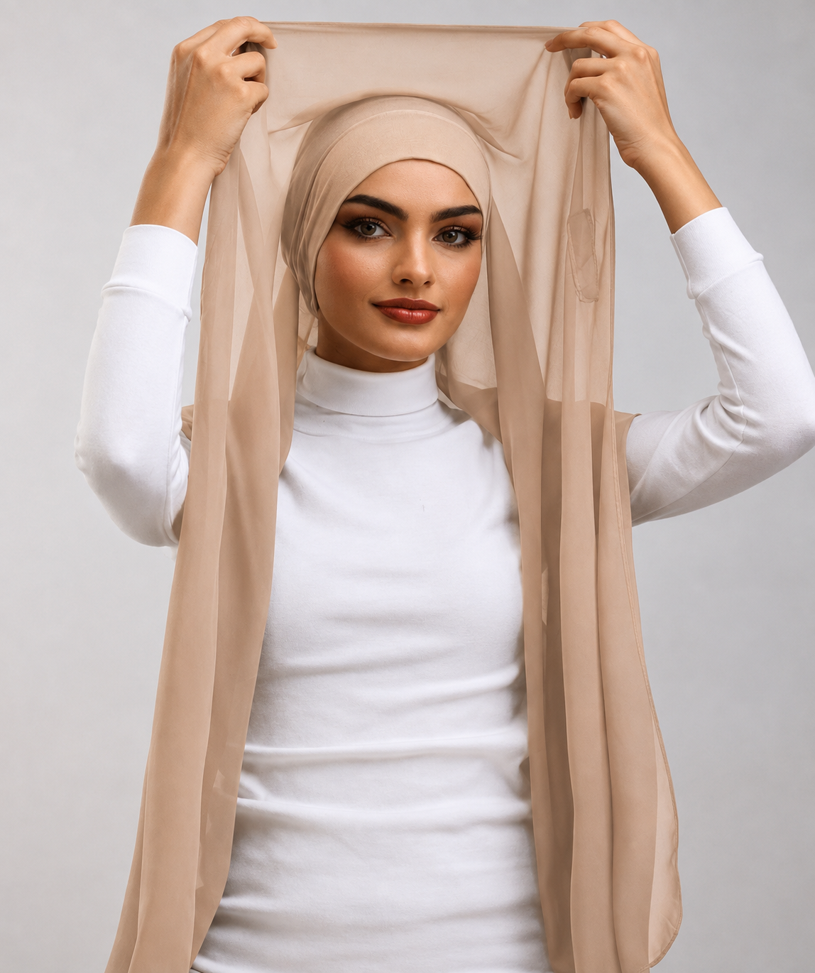 Instant Georgette Hijab With Built-in Magnets Skin