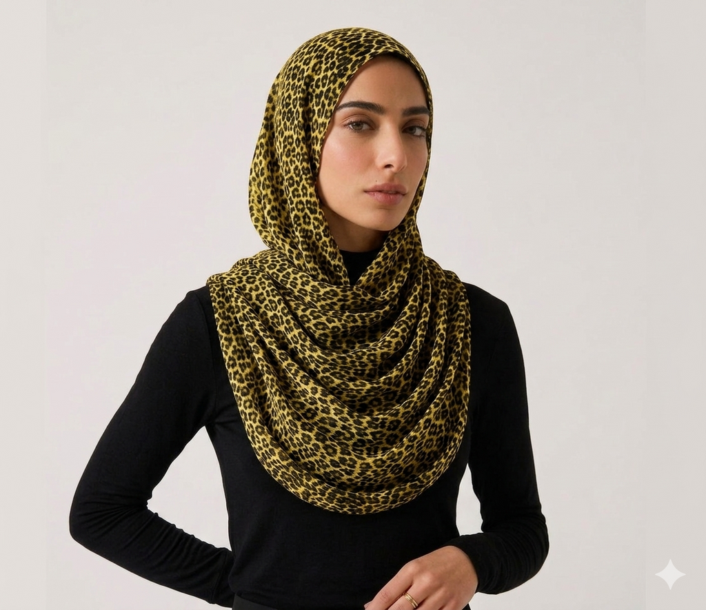 Crinkle Leopard Printed Hijab