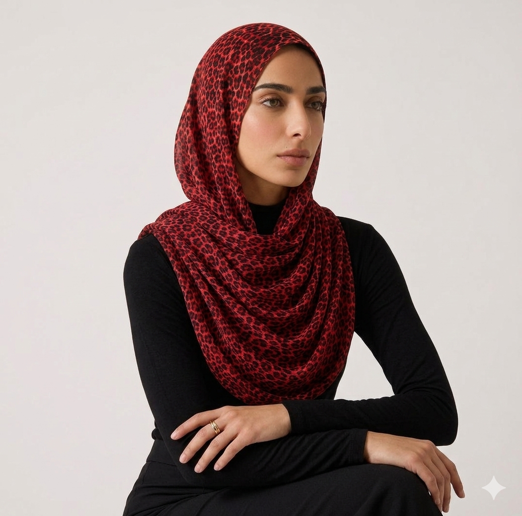 Crinkle Leopard Printed Hijab