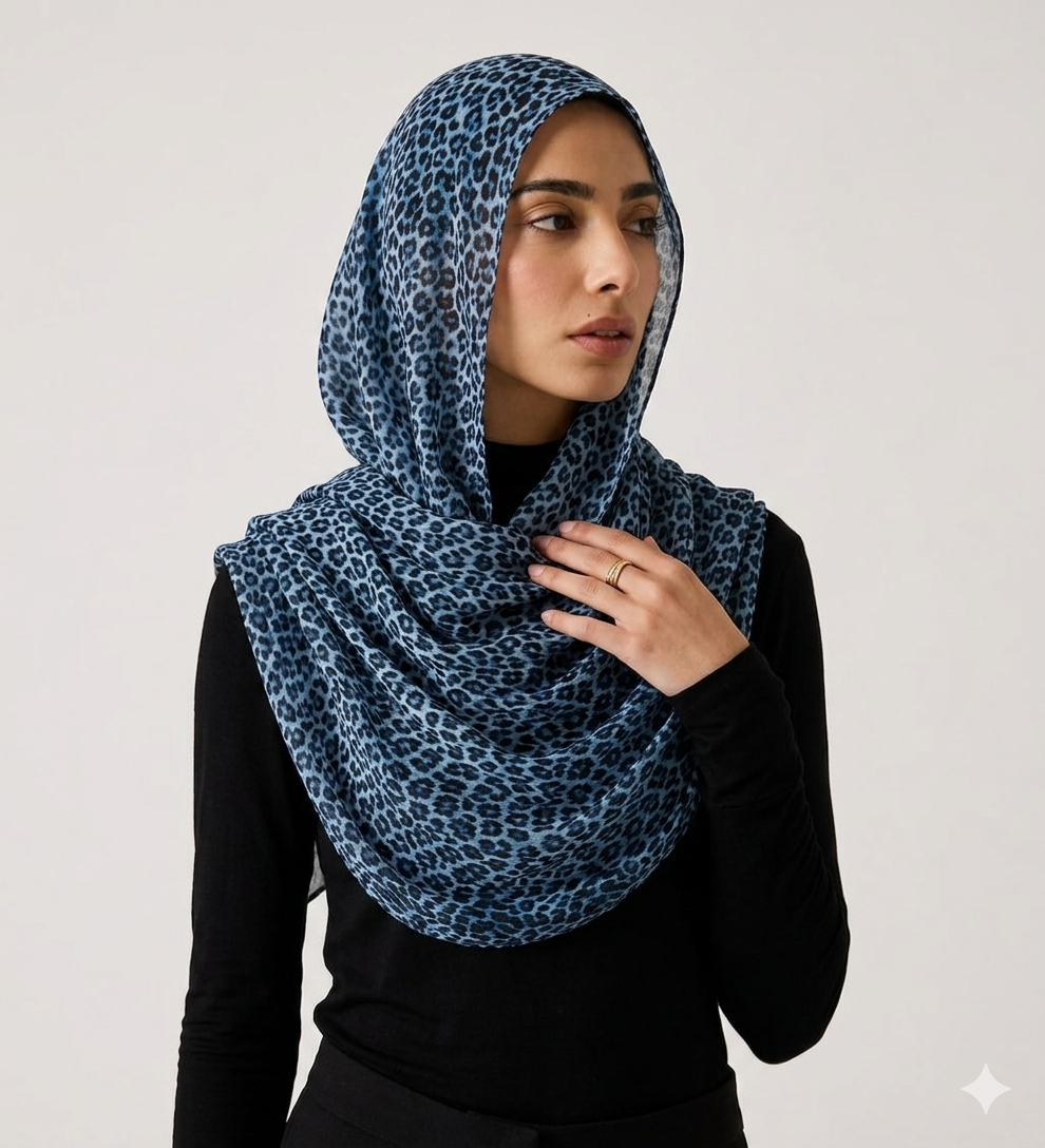 Crinkle Leopard Printed Hijab