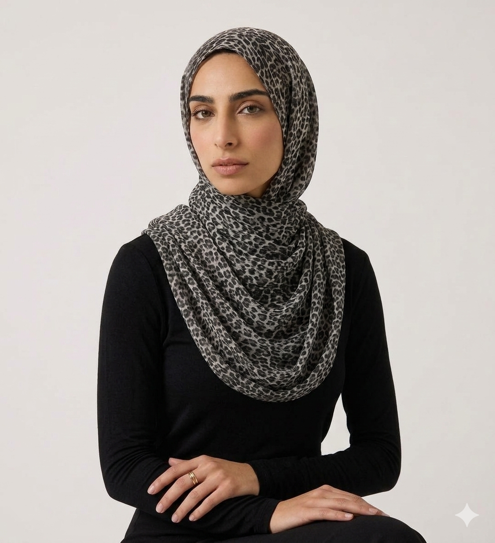 Crinkle Leopard Printed Hijab