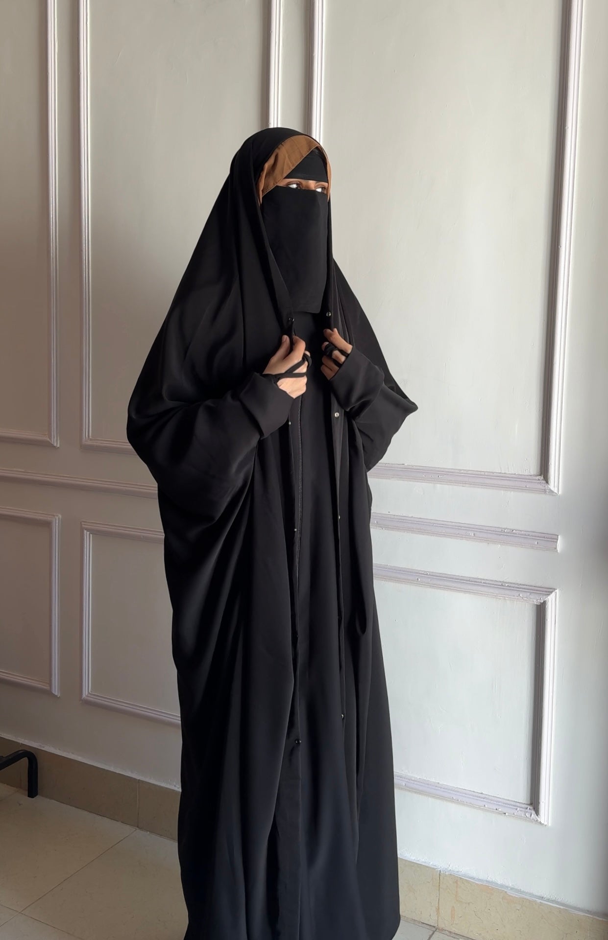 Iraqi Front Open Chadar Abaya With Button