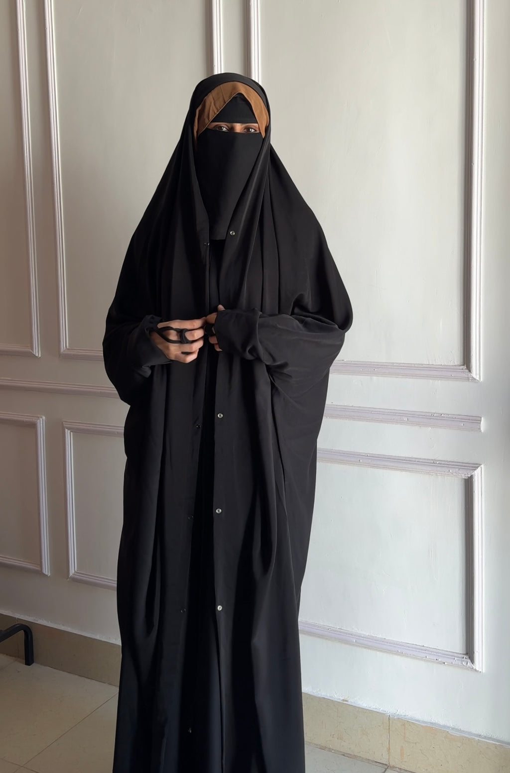 Iraqi Front Open Chadar Abaya With Button