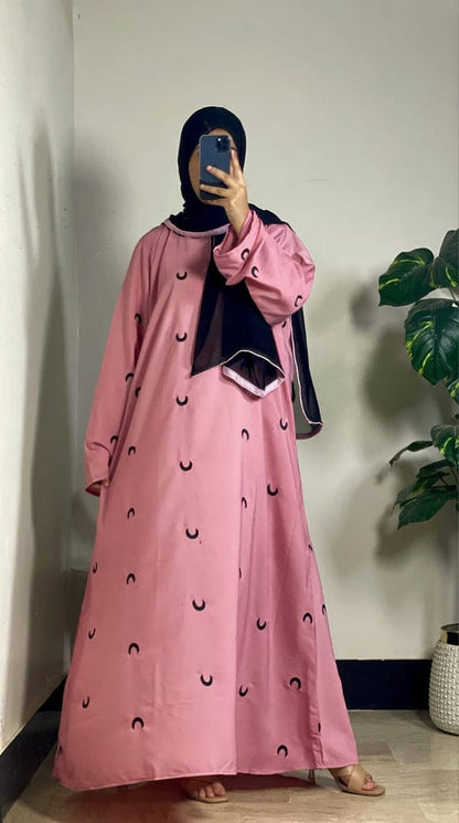 Moon Embroidered Abaya