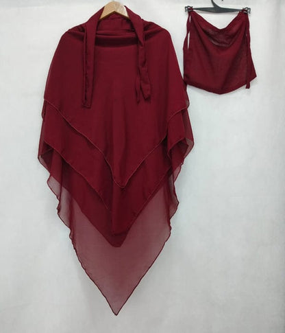 3 Layer Khimar With Nikab