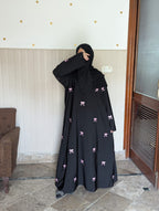 Embroidered Maxi Bow Abaya