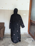 Embroidered Maxi Bow Abaya