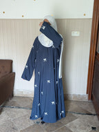 Embroidered Maxi Bow Abaya