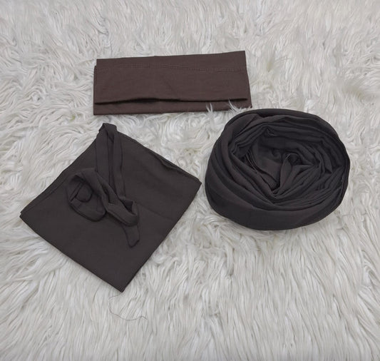 3-Piece Nikab Scarf Cap Set