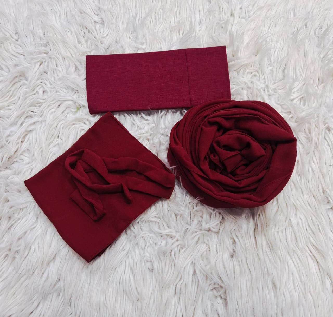 3-Piece Nikab Scarf Cap Set