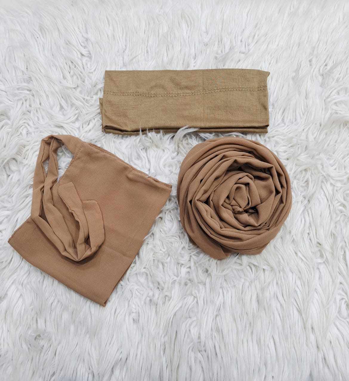 3-Piece Nikab Scarf Cap Set