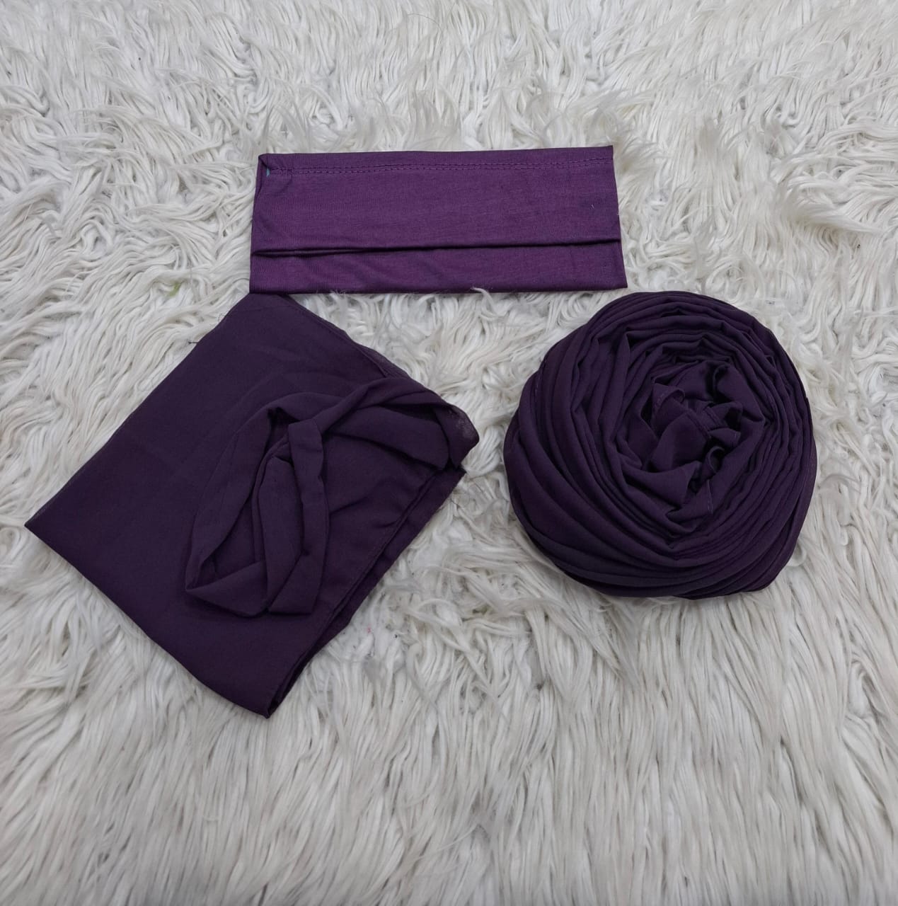 3-Piece Nikab Scarf Cap Set