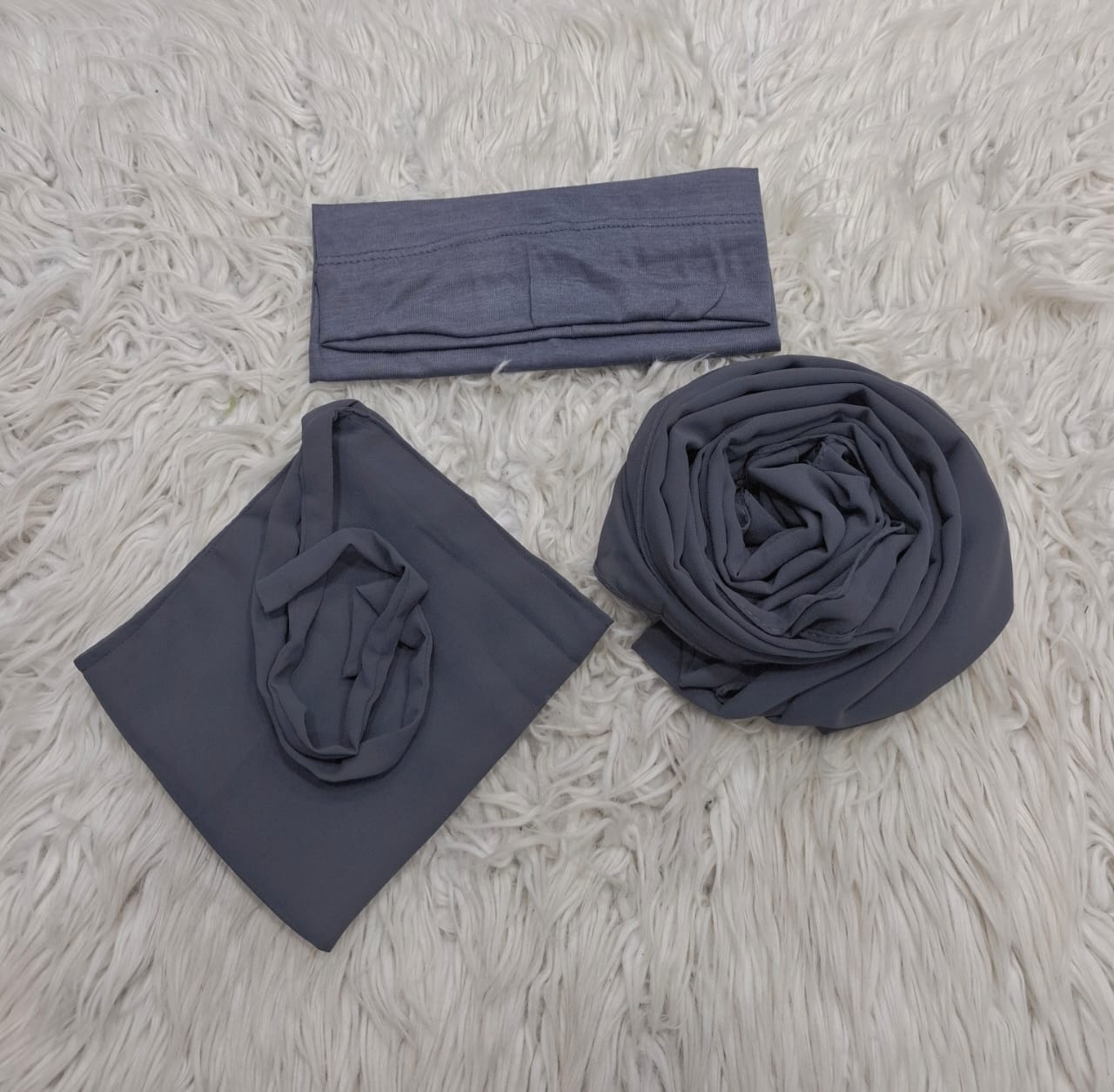 3-Piece Nikab Scarf Cap Set