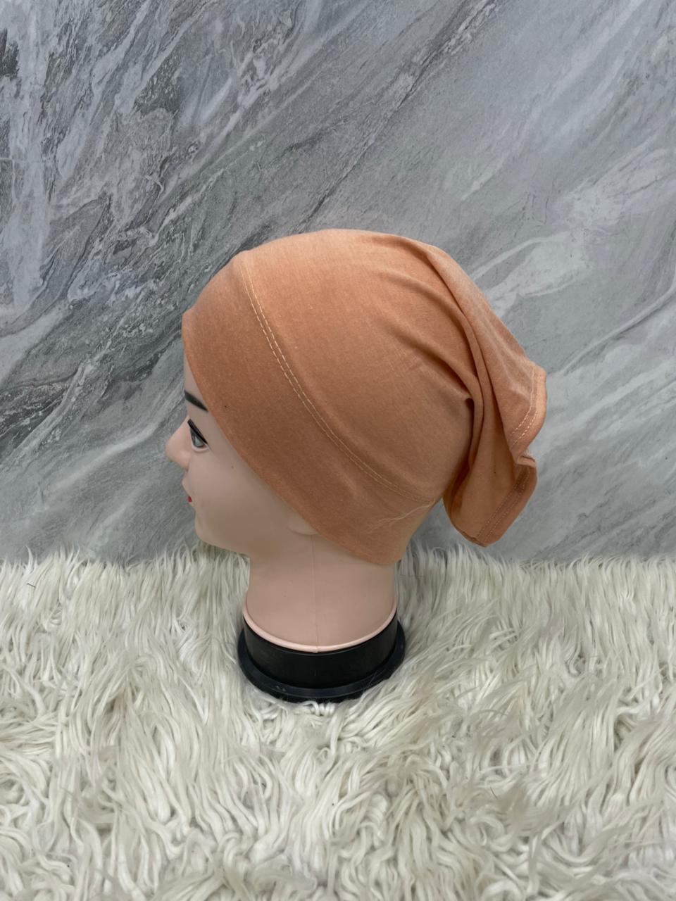 Under Scarf Tube Cap Deep Peach