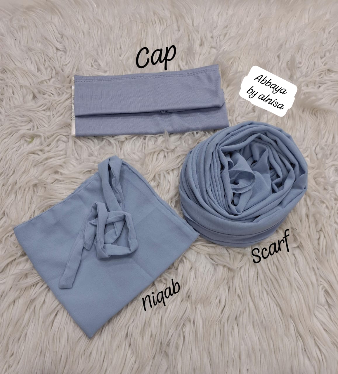 3-Piece Nikab Scarf Cap Set