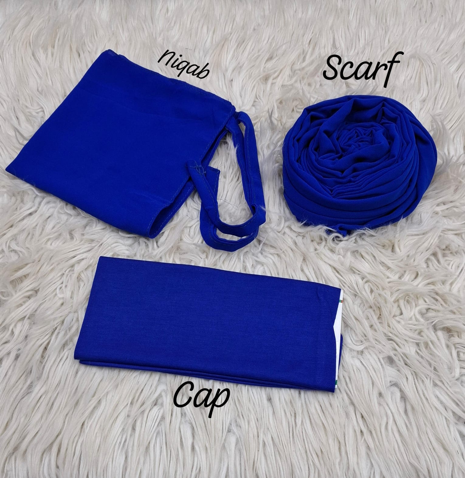 3-Piece Nikab Scarf Cap Set