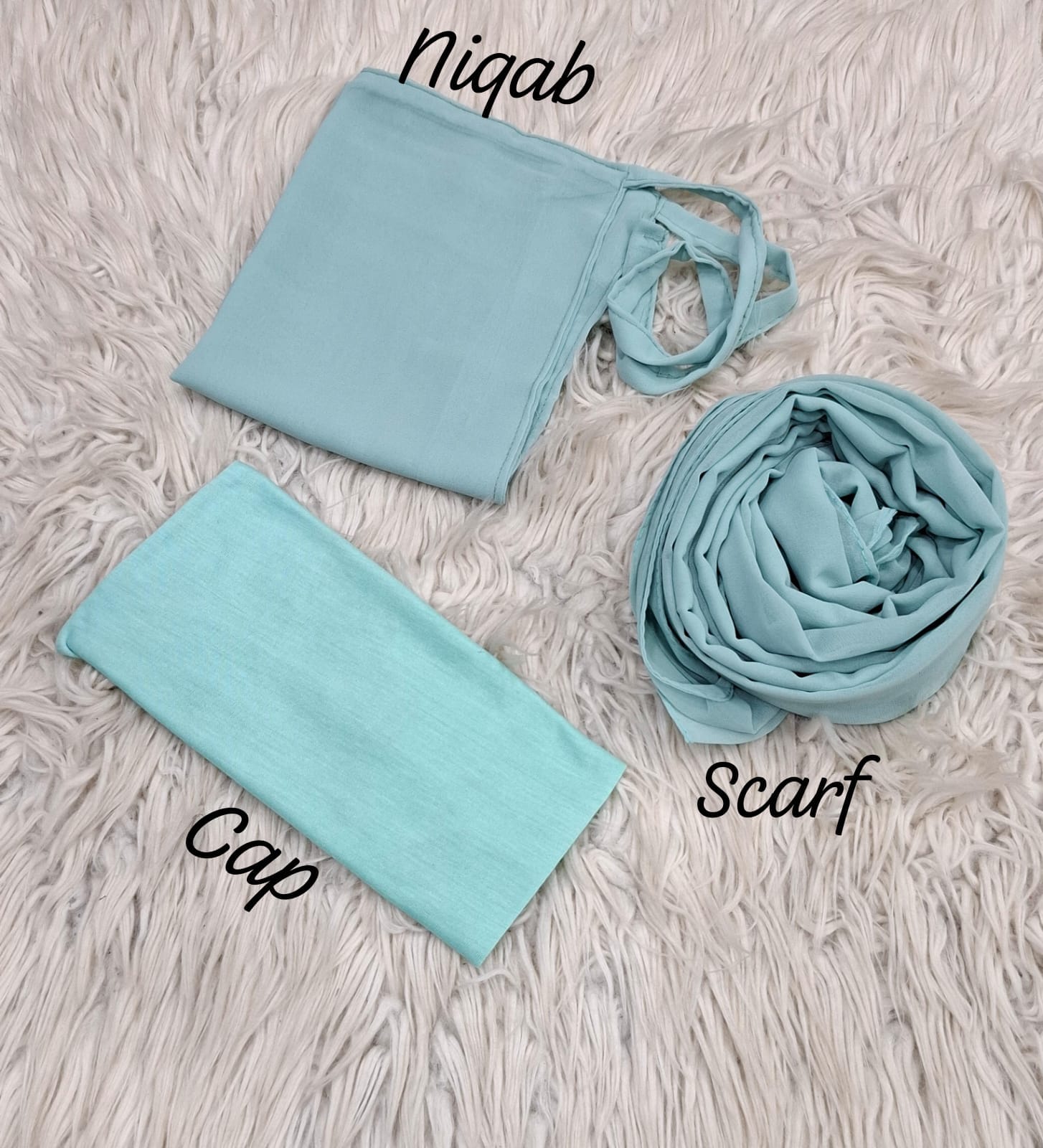 3-Piece Nikab Scarf Cap Set