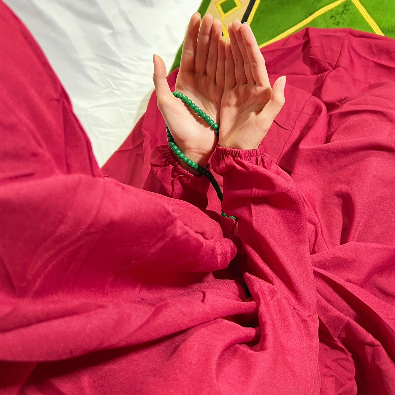 Big Size Full Coverage Namaz Chadar Full Sleeves Red