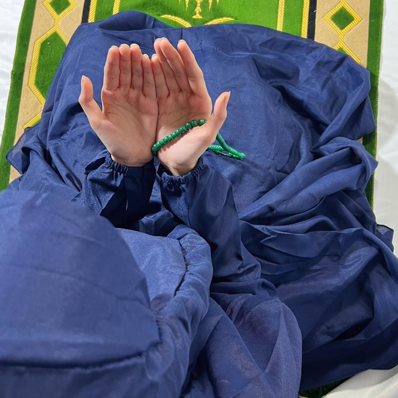 Big Size Full Coverage Namaz Chadar Full Sleeves Navy blue