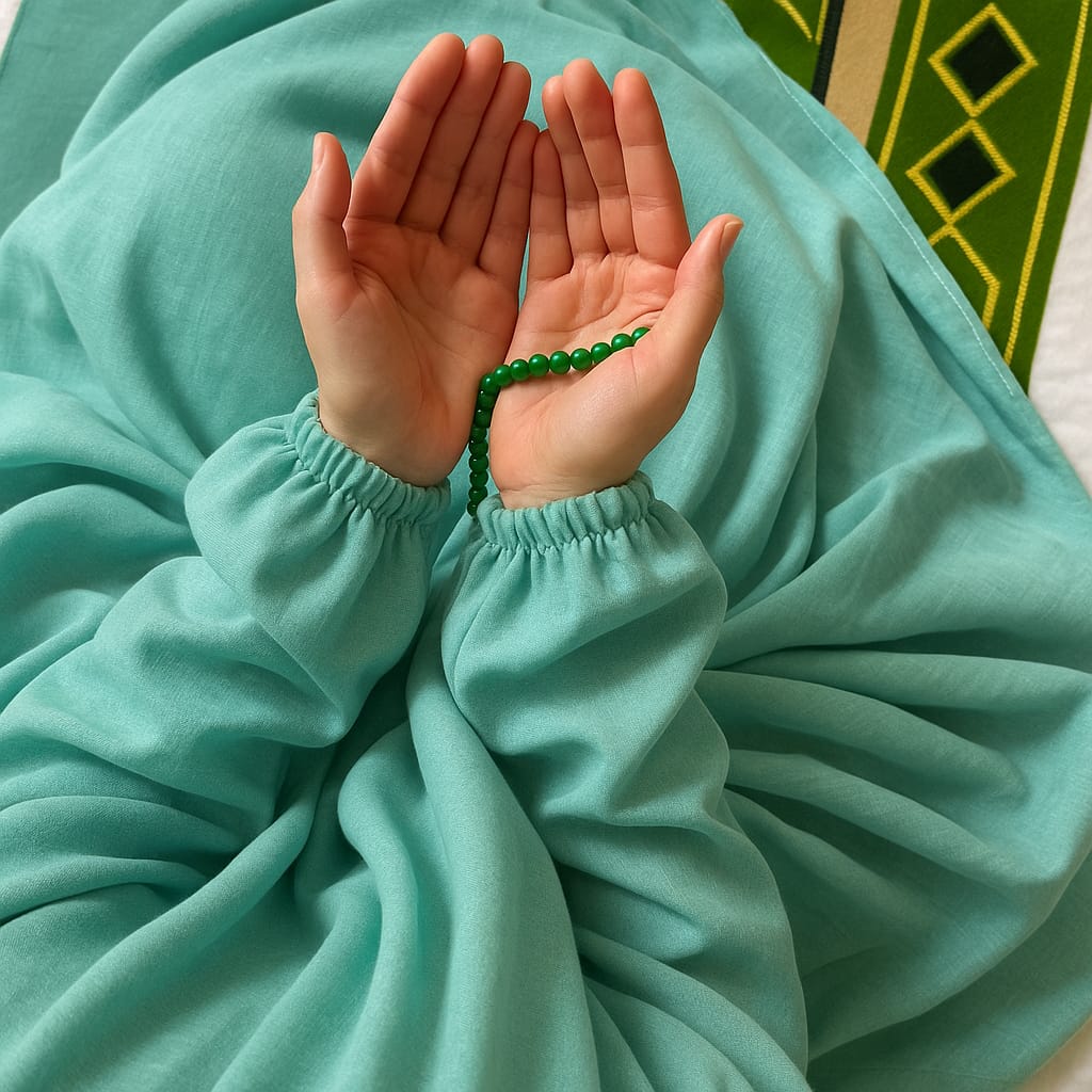 Big Size Full Coverage Namaz Chadar Full Sleeves Mint Green