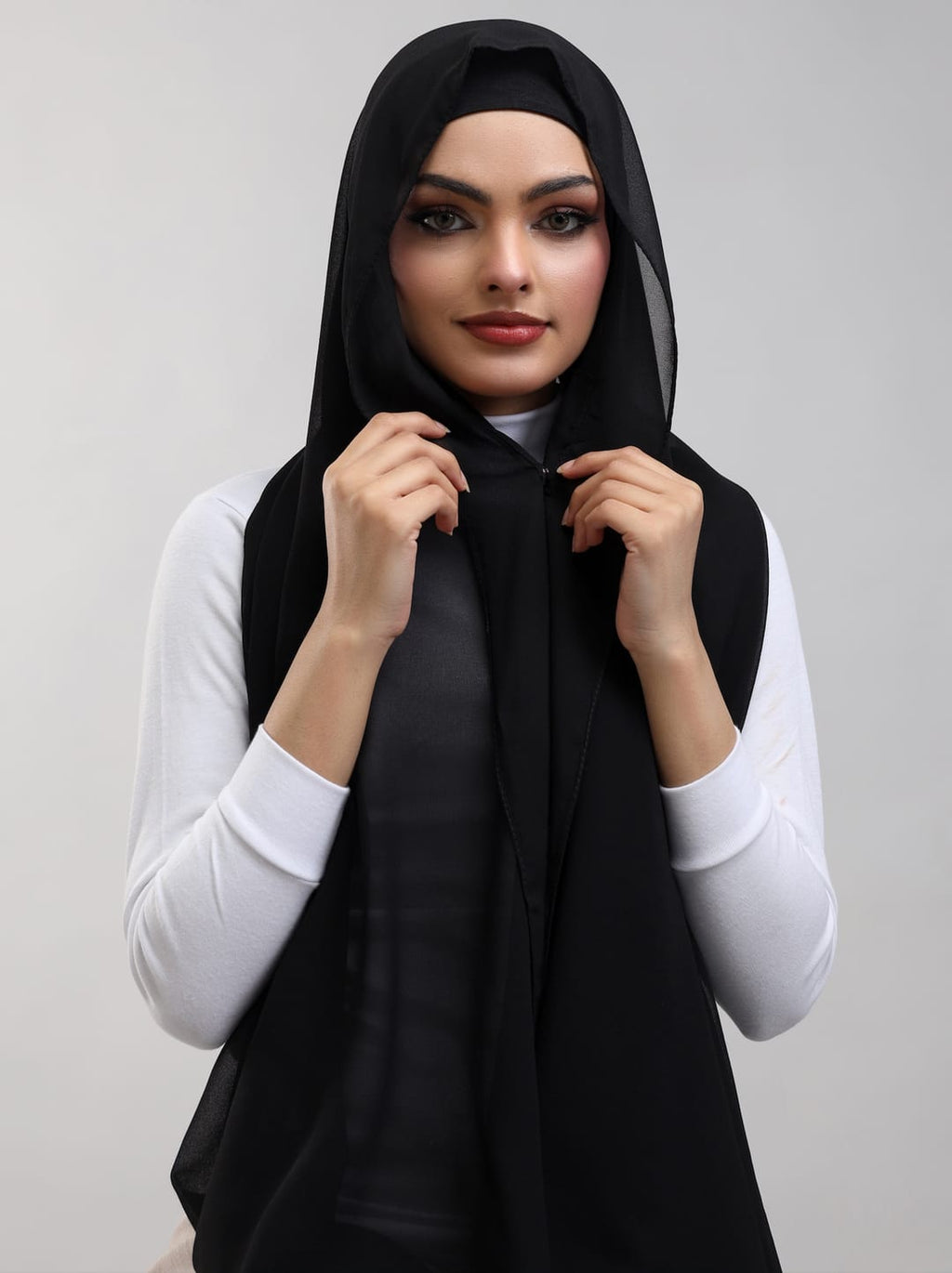 Instant Georgette Hijab With Built-in Magnets