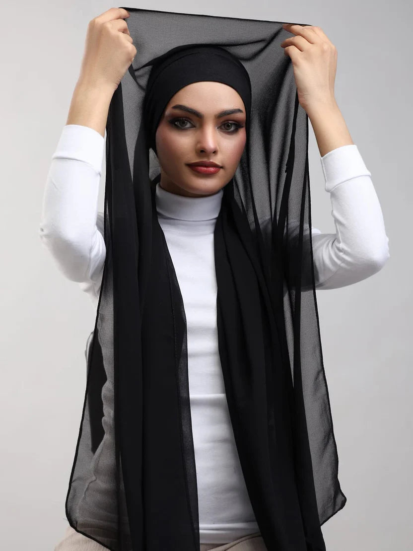 Instant Georgette Hijab with Built-in Magnets — Pack of 2