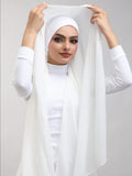 Instant Georgette Hijab With Built-in Magnets White