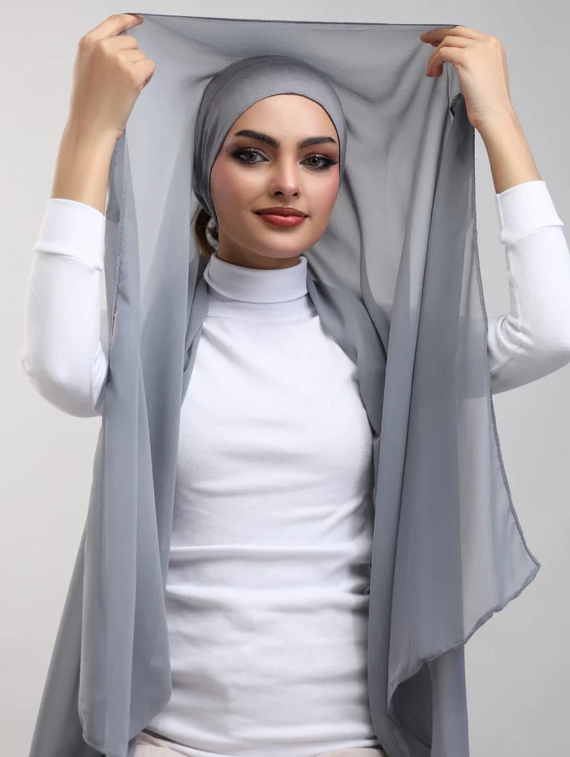 Instant Georgette Hijab with Built-in Magnets — Pack of 2