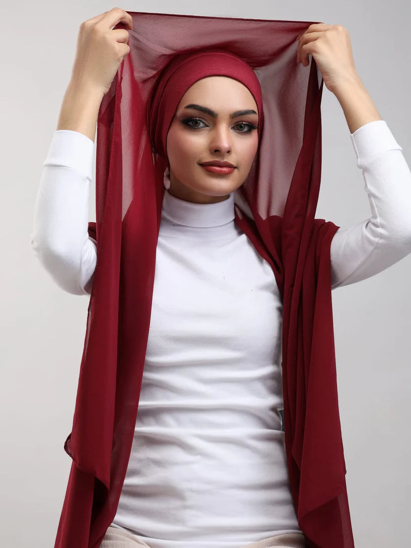 Instant Georgette Hijab with Built-in Magnets — Pack of 2
