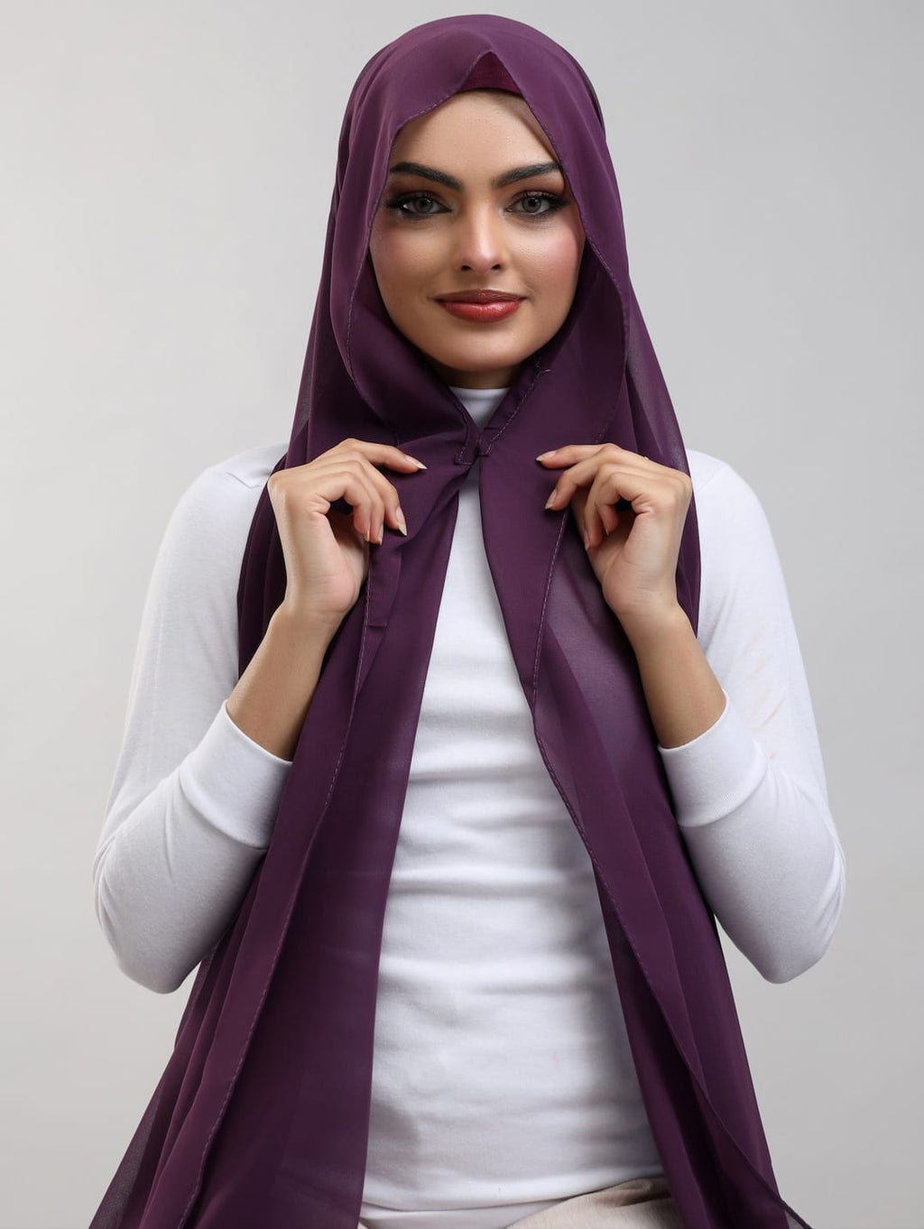 Instant Georgette Hijab With Built-in Magnets