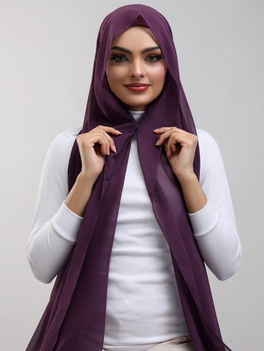 Instant Georgette Hijab With Built-in Magnets