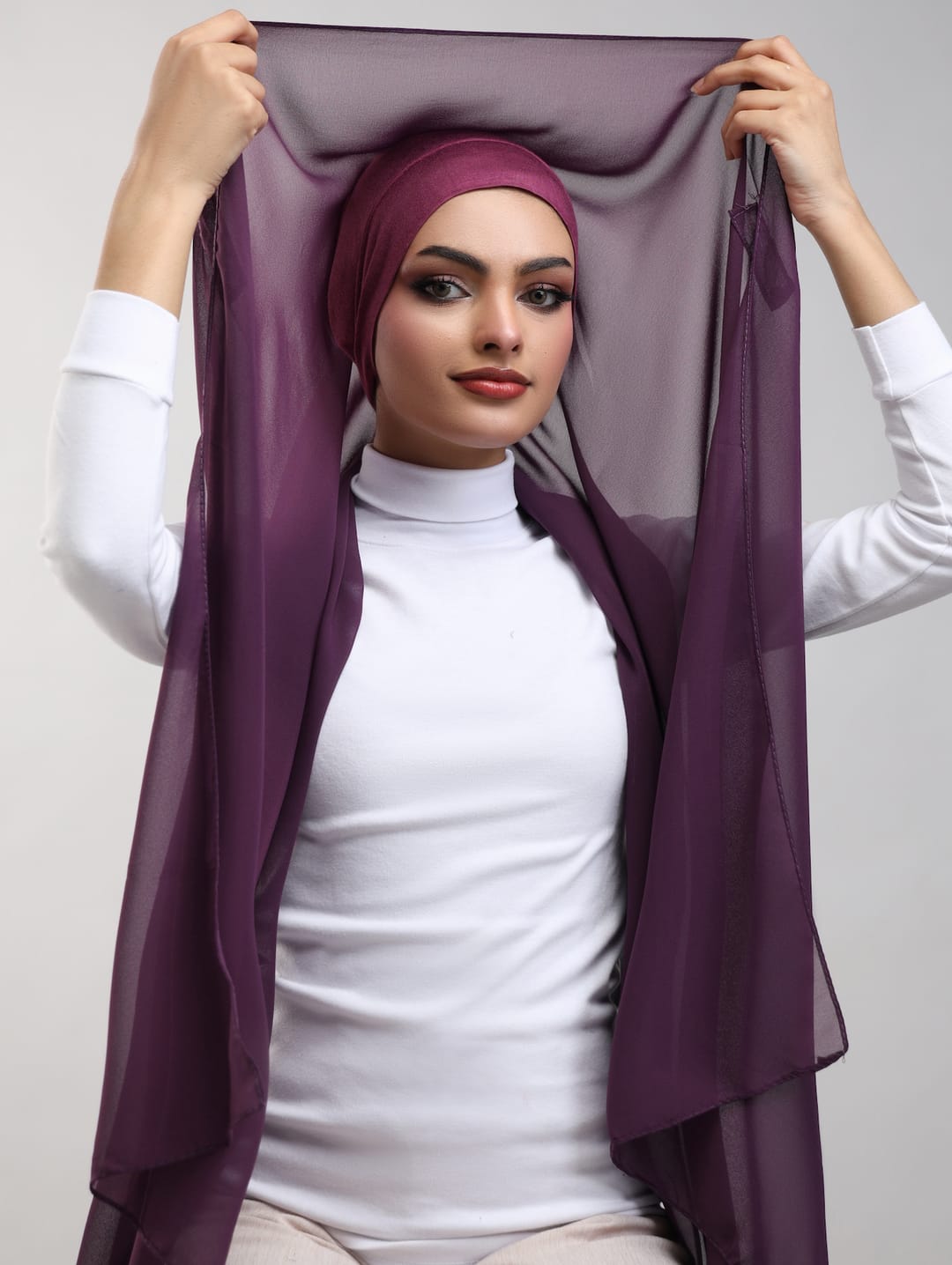 Instant Georgette Hijab With Built-in Magnets