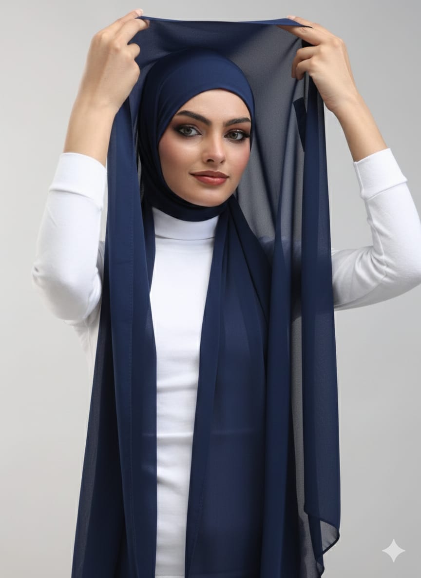 Instant Georgette Hijab With Built-in Magnets