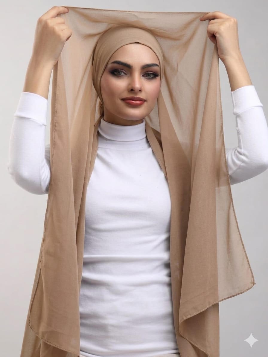 Instant Georgette Hijab With Built-in Magnets Skin