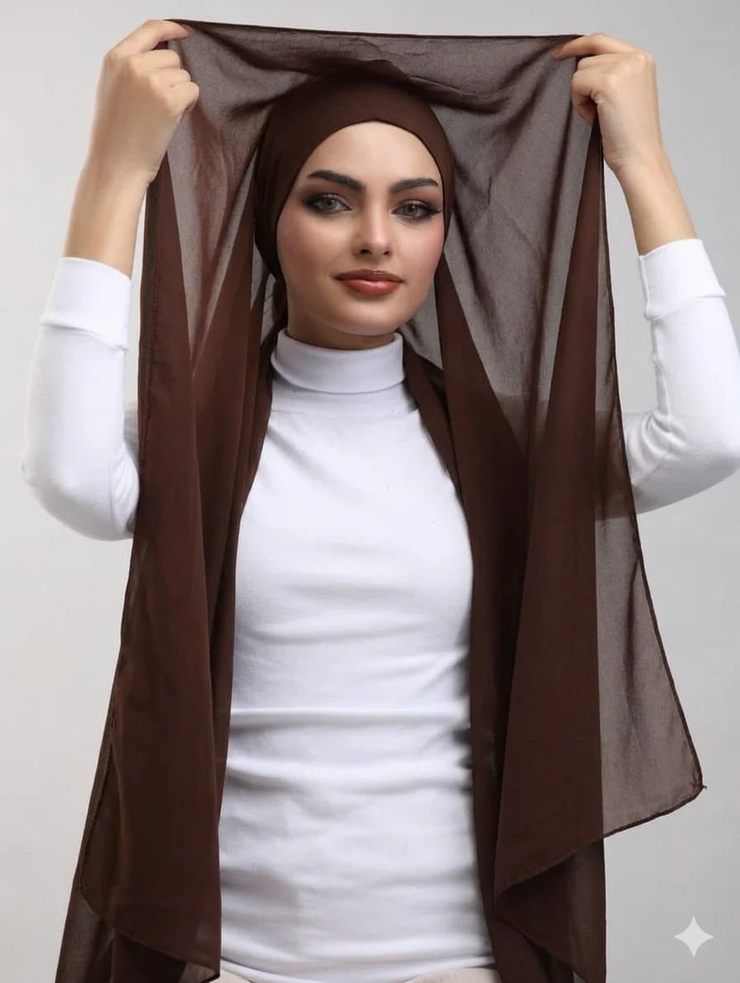 Instant Georgette Hijab with Built-in Magnets — Pack of 4
