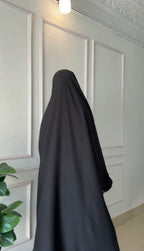 Front Open Iraqi Abaya With Lace & Face Cover