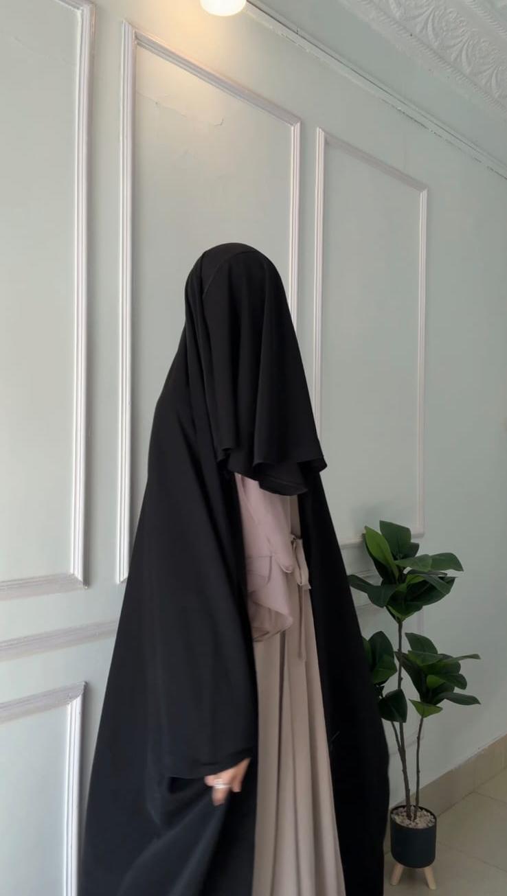 Front Open Iraqi Sleeves Chadar With Face Cover