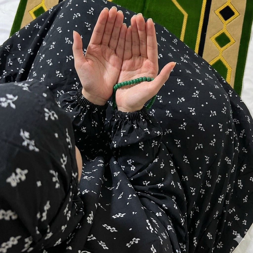 Big Size Full Coverage Namaz Chadar Full Sleeves Black