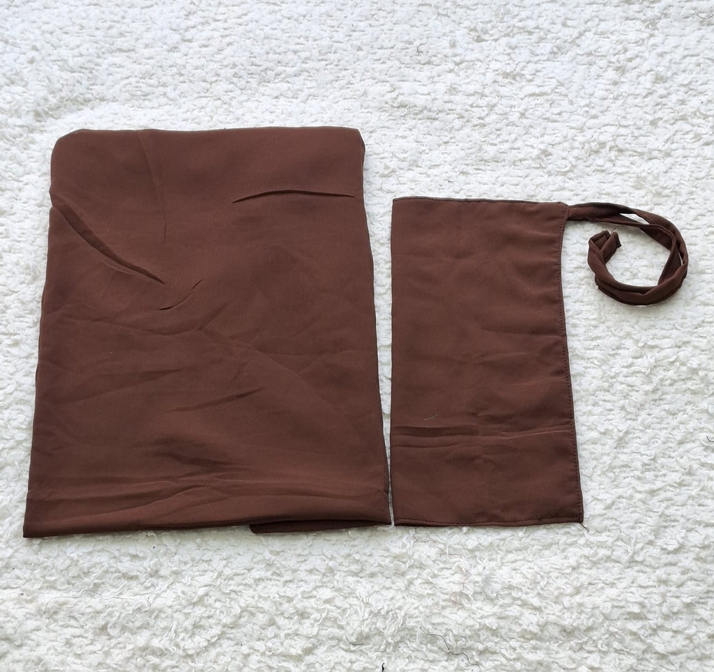 Imported Bubble Georgette Niqab & Scarf Set Pack Of  2