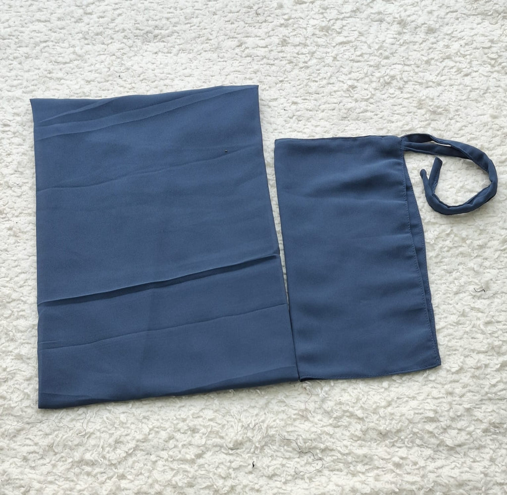 Imported Bubble Georgette Niqab & Scarf Set Pack Of  2