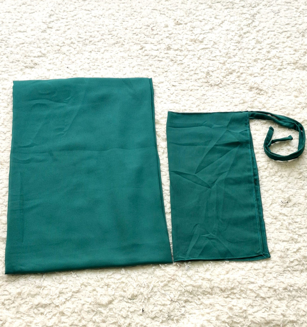 Imported Bubble Georgette Niqab & Scarf Set Pack Of  2