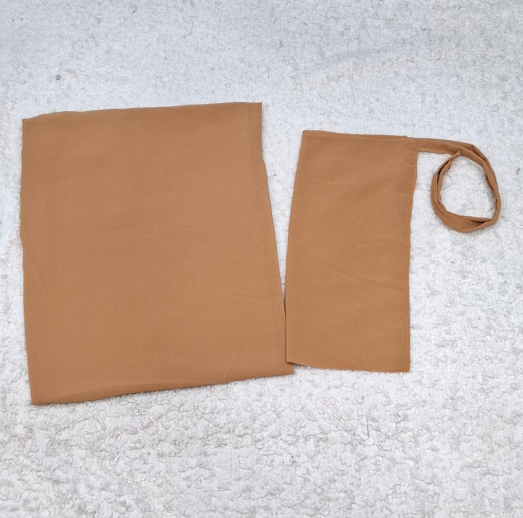 Imported Bubble Georgette Niqab & Scarf Set Pack Of  2