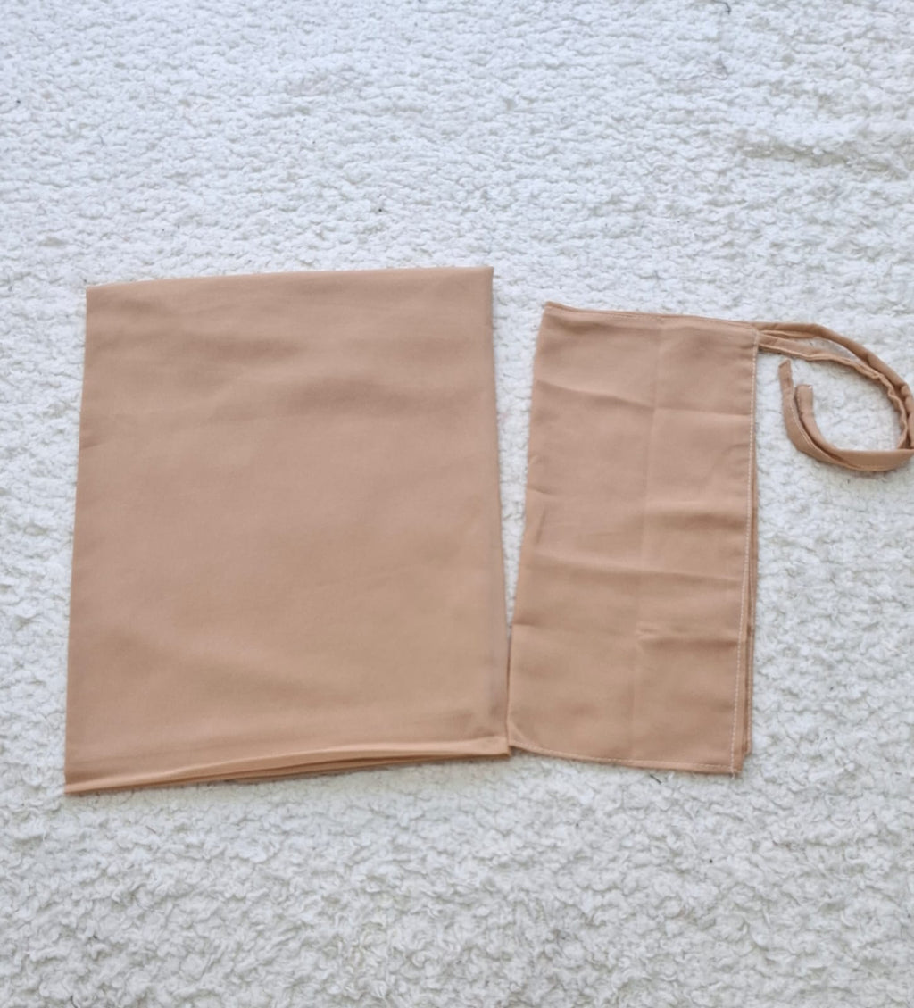 Imported Bubble Georgette Niqab & Scarf Set Pack Of  2